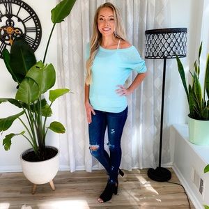 SOLD! Express Turquoise Knitted Top